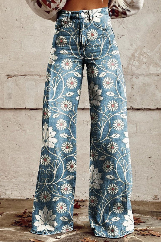 Alaina | Boho High Waist Wide-Leg Pants