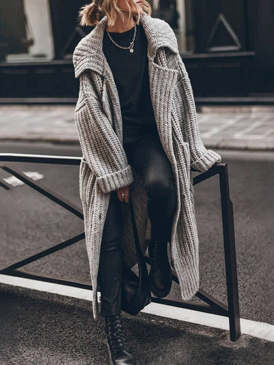 Brooke | Oversized Chunky Rib-Knit Longline Cardigan