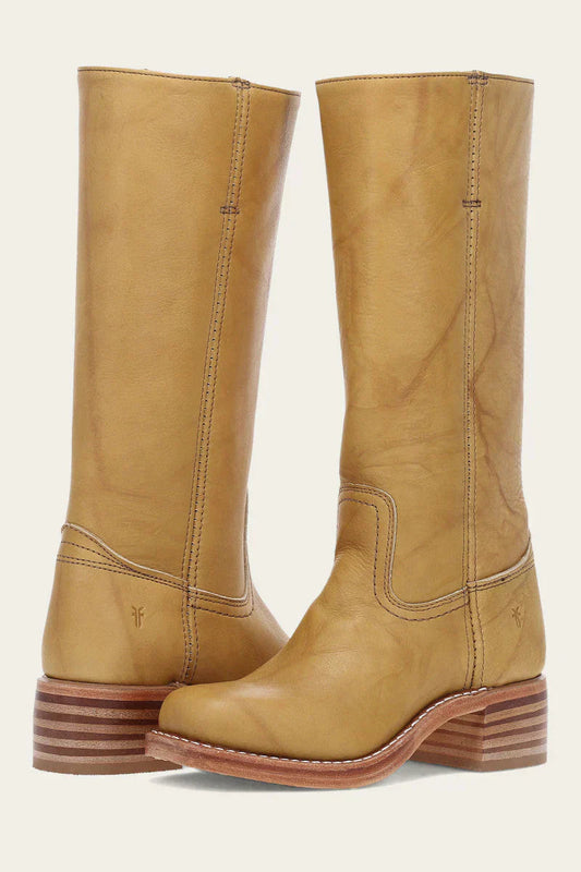 Caroline | Mid Calf Pull-On Boots with Block Heel