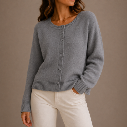 Dakota | Soft Round Neck Button-Up Cardigan