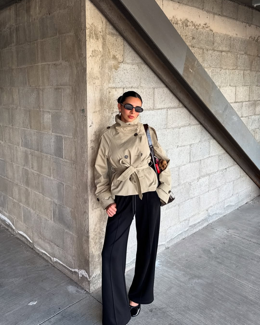 Darcy | Double-Breasted Belted Short Trench Coat
