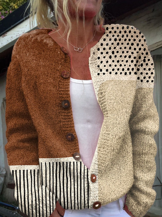 Delilah | Polka Dot Button-Front Cardigan