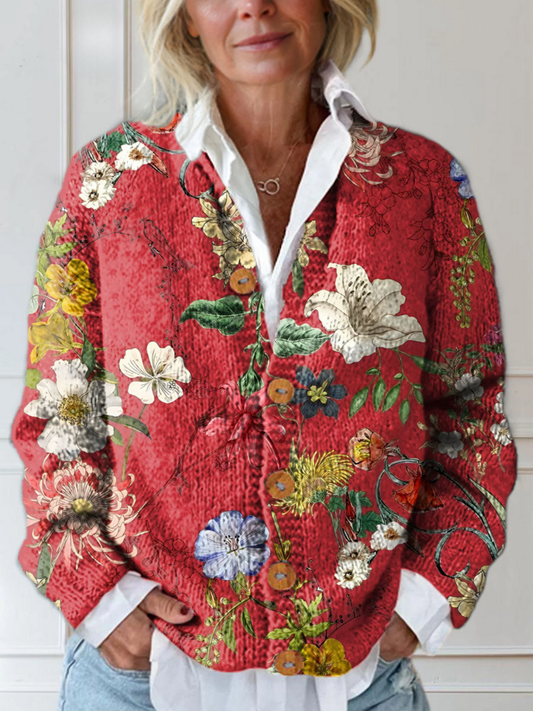 Emilia | Button-Down Cardigan with Floral Print