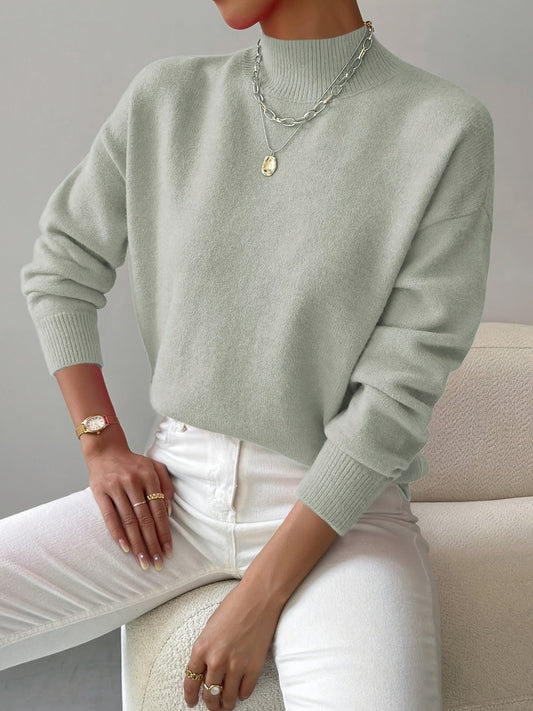 Frances | Ribbed Roll Neck Knit Sweater