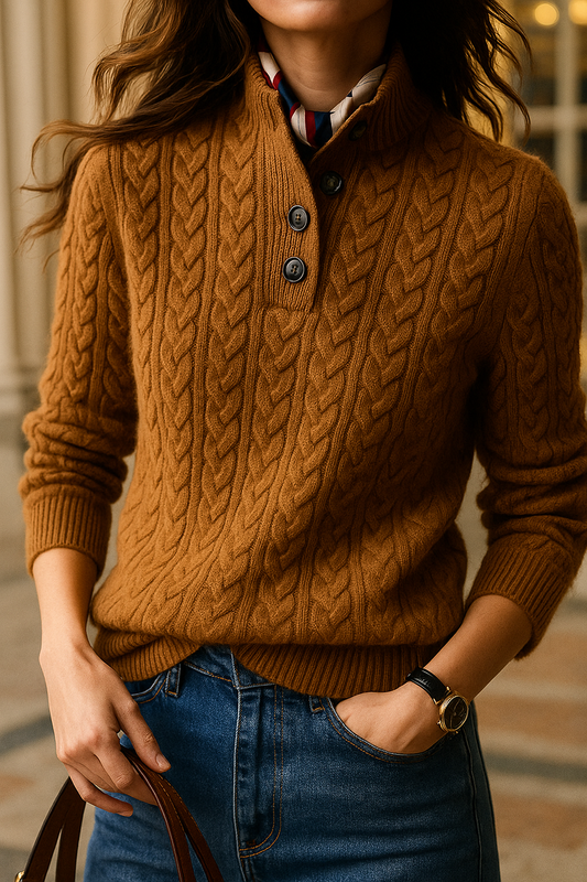 Grace | Button-Up Cable Knit Sweater