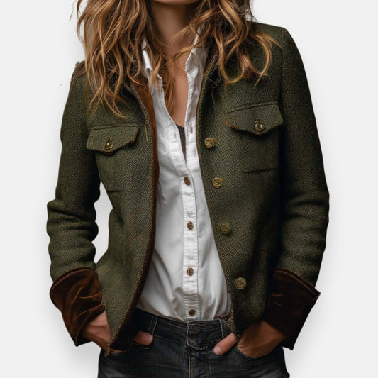 Heather | Tailored Herringbone Tweed Jacket