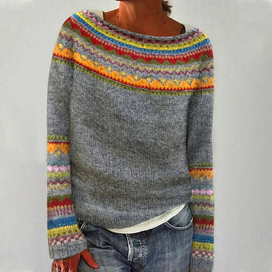 Ivy | Crew Neck Ribbed Knit Sweater