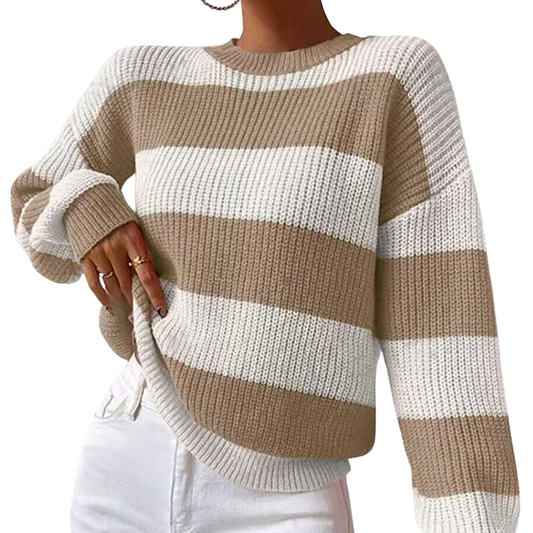 Julia | Chunky Crew Neck Longline Sweater