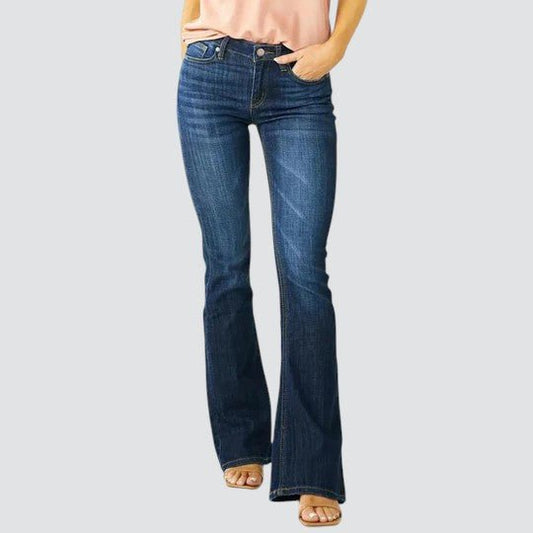 Mikayla | Retro Mid-Rise Slim Flared Stretch Denim Jeans