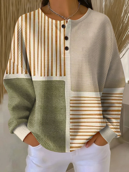 Phoebe | Thick Double Knit Waffle Button-Up Sweater