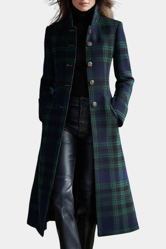 Presley | Plaid Mid-Length Structured Coat
