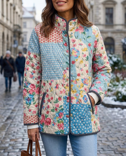 Sally | Lightweight Floral Print Quilted Insulated Jacket