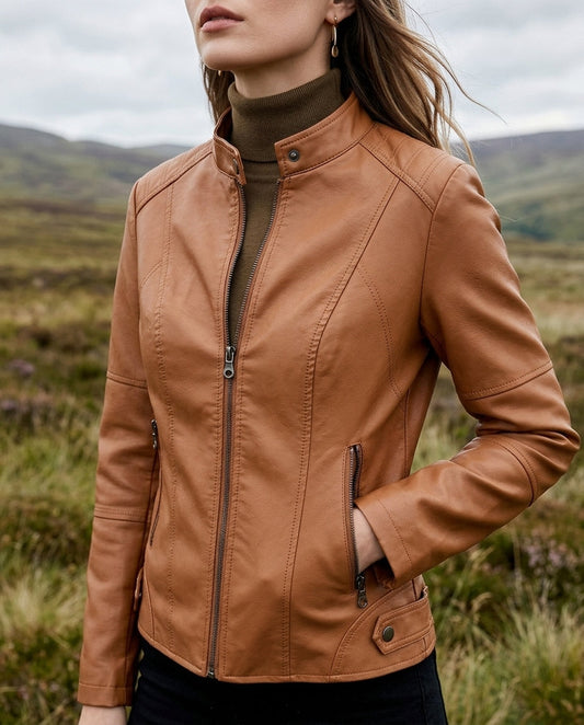 Sheila | Faux Leather Cropped Jacket