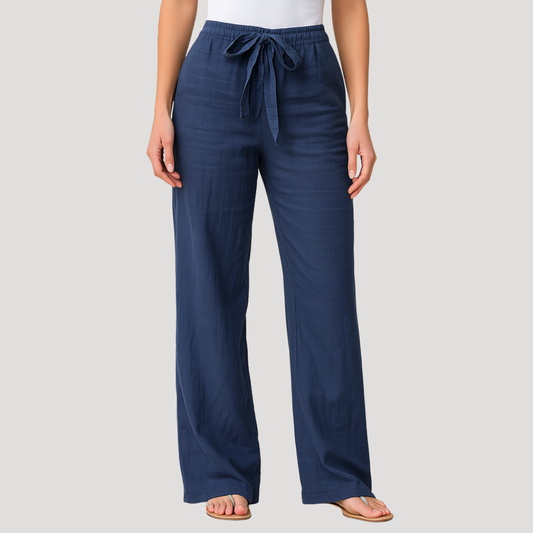 Yolanda | Relaxed Straight Leg Pants with Elastic Waistband