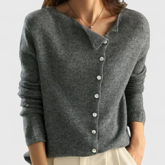 Riley | Elegant Button-Front Asymmetric Cardigan